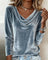 Margaret | Luxurious Velvet Drape-Neck Top - Velvet Haven