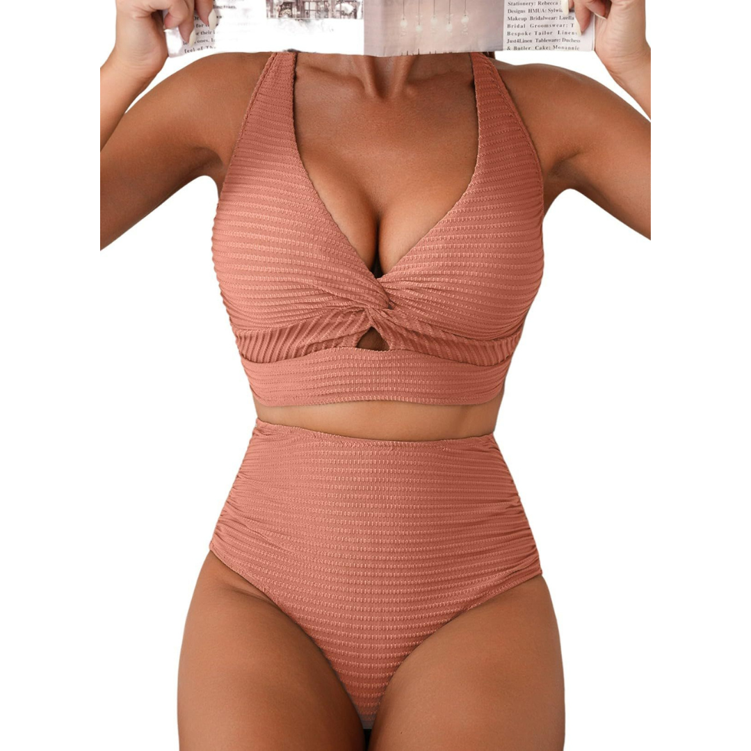 Melanie | Ribbed High-Waisted Bikini Set