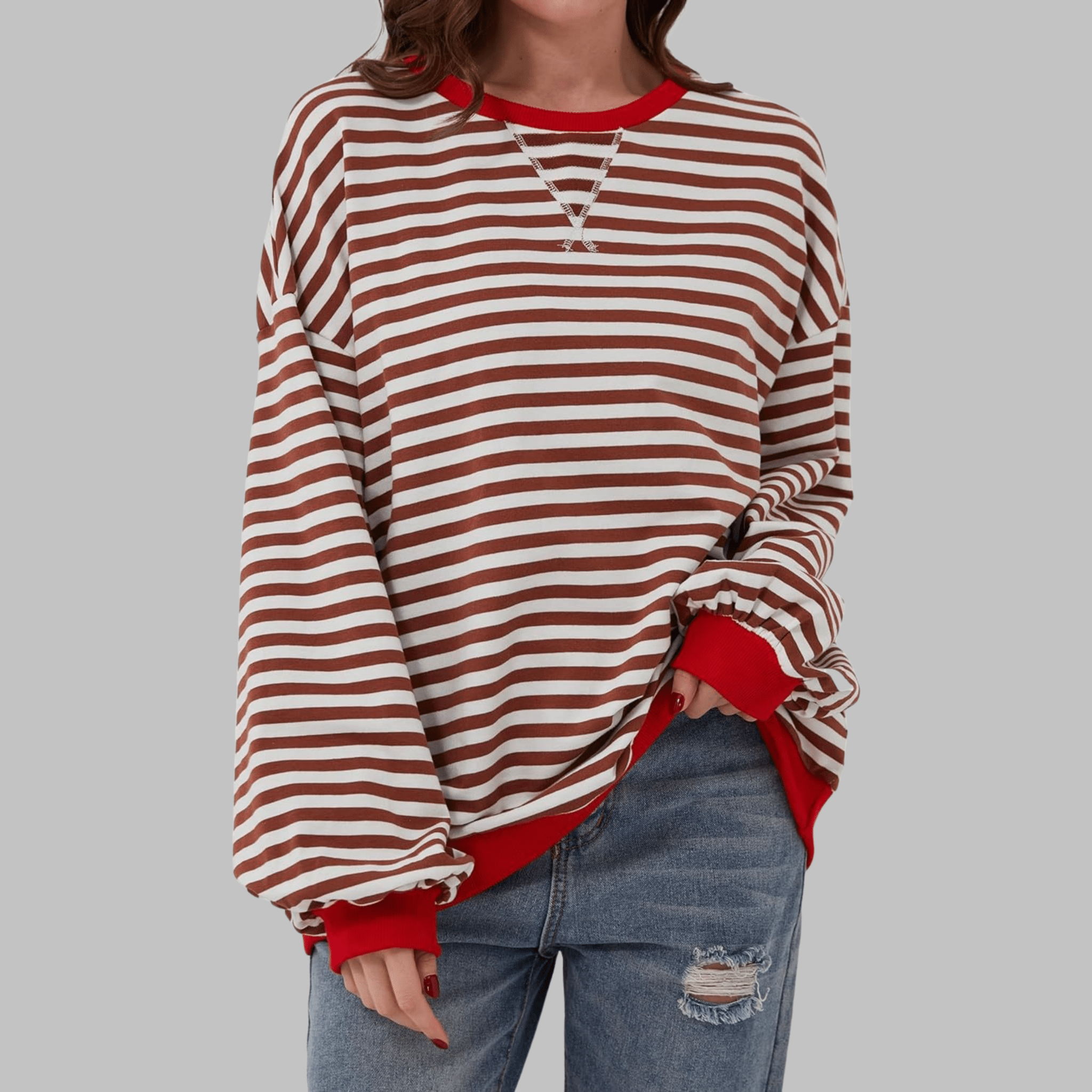 Luka | Casual Striped Sweatshirt - Velvet Haven