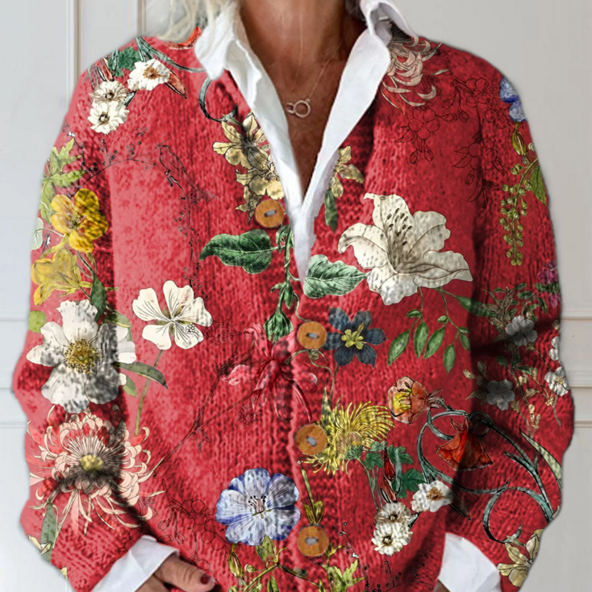 Kiera | Women's Vintage Floral Art Print Cardigan - Velvet Haven
