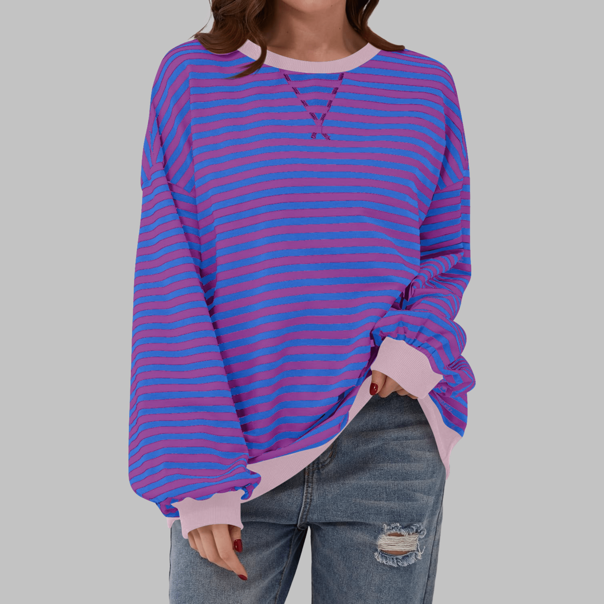 Luka | Casual Striped Sweatshirt - Velvet Haven