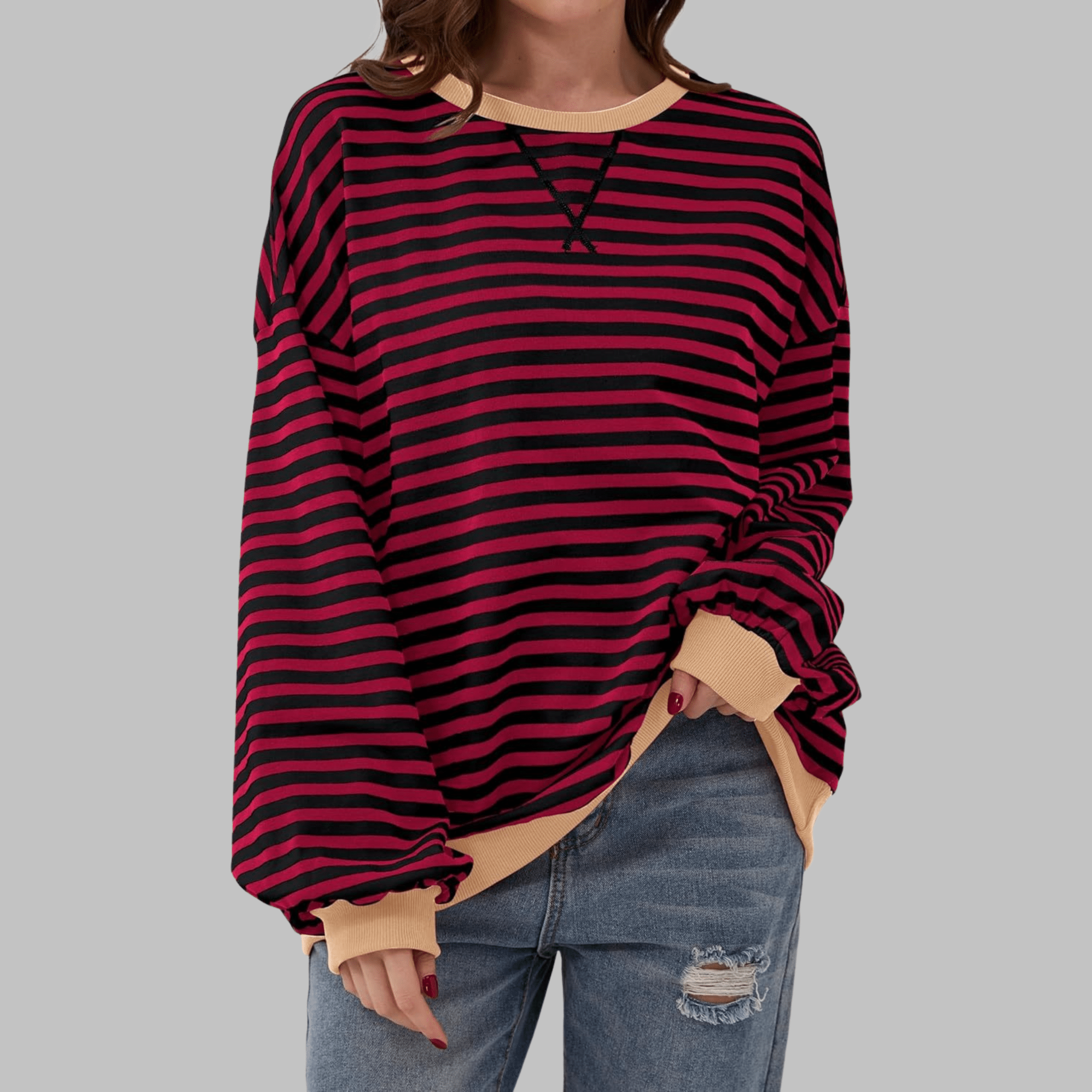 Luka | Casual Striped Sweatshirt - Velvet Haven