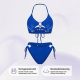 Nadia | Halterneck Push-Up Bikini Set with Tie-Front Detail