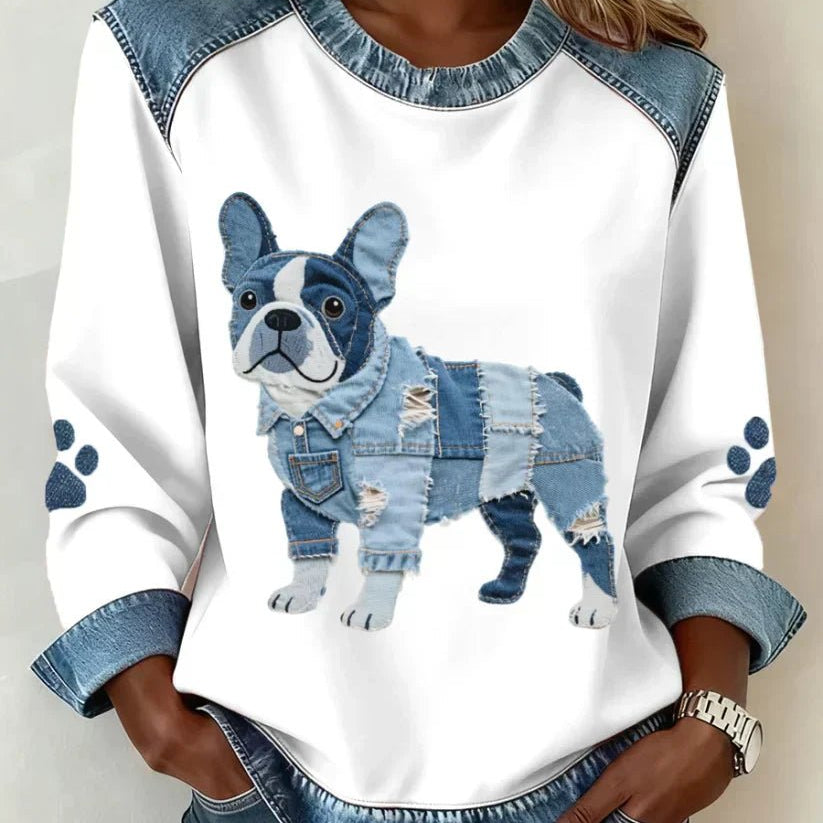 Lola | Dog Patchwork Sweatshirt - Velvet Haven