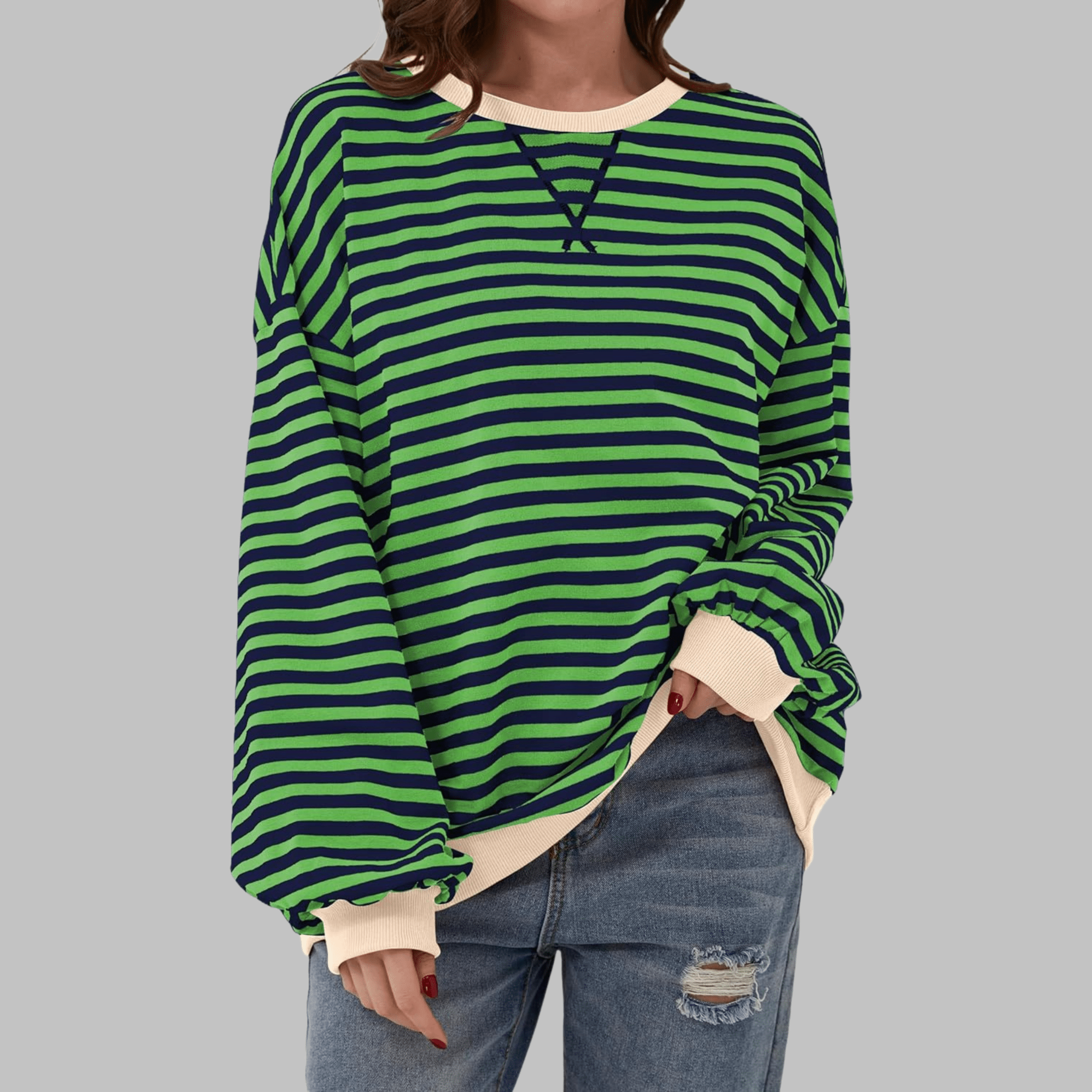 Luka | Casual Striped Sweatshirt - Velvet Haven