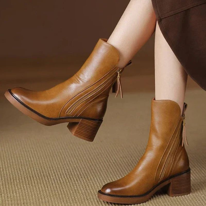 Garciel | Leather Ankle Boots - Velvet Haven
