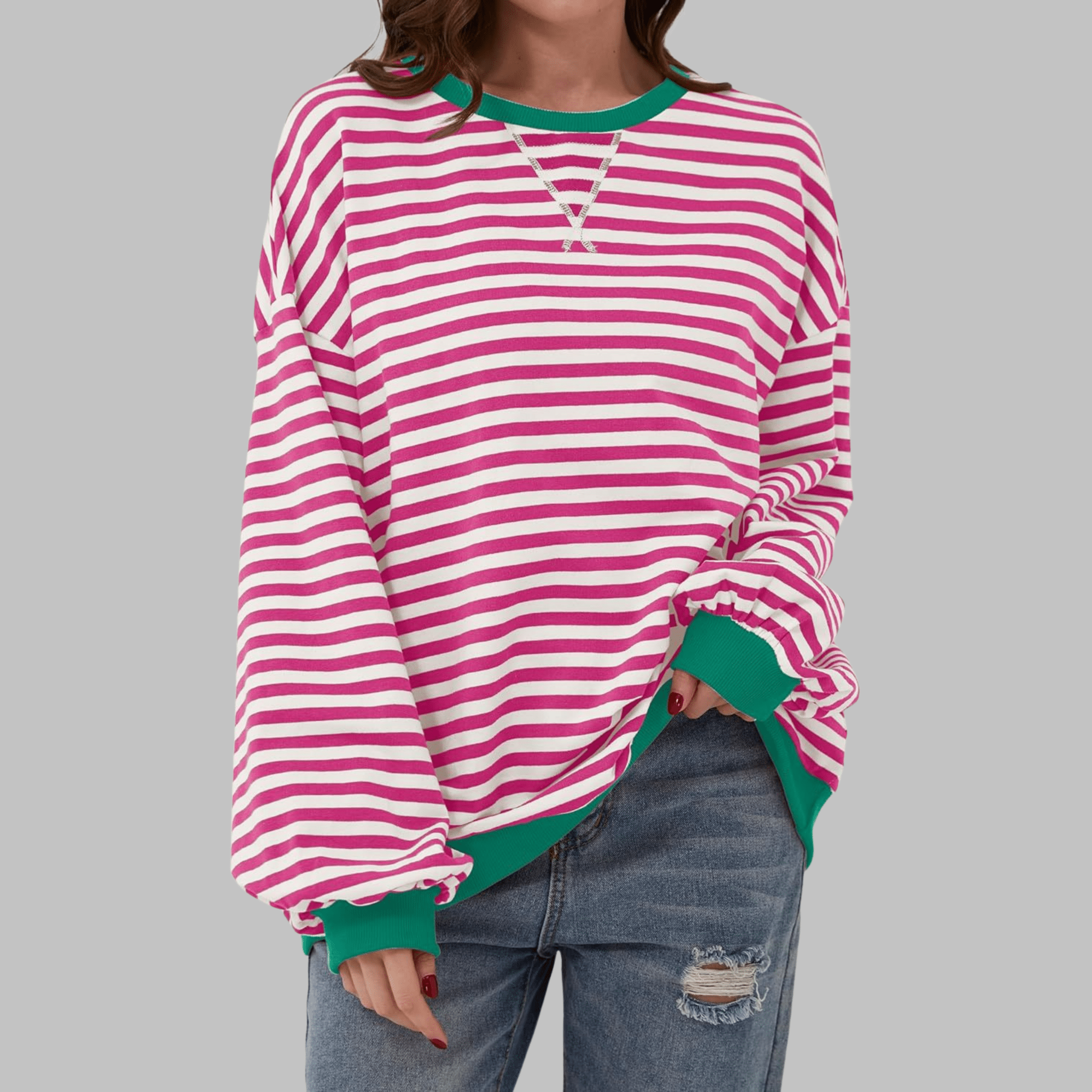 Luka | Casual Striped Sweatshirt - Velvet Haven