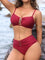 Anne | High-Waisted Bikini Set with Gold U-Detail - Velvet Haven