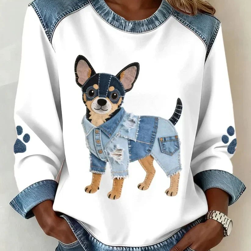 Lola | Dog Patchwork Sweatshirt - Velvet Haven