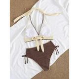 Femke | High-Waisted Boho Ribbed Bikini Set