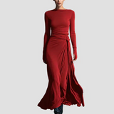 Milena | Long Sleeve Draped Midi Dress