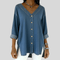 Wenelle | V-Neck Denim Shirt - Velvet Haven
