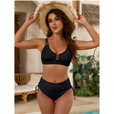 Emilia | High-Waisted Bikini with U-Ring Detail Top