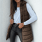Rain | Casual Sleeveless Hood Long Puffer Vest - Velvet Haven