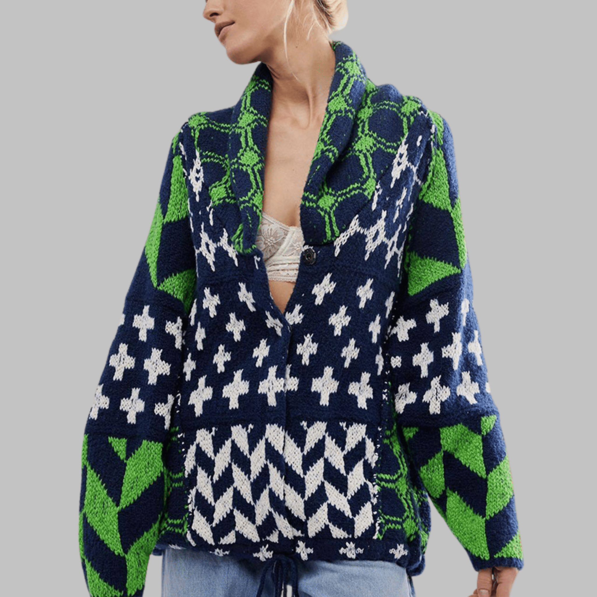 Portia | Vintage Oversized Cardigan - Velvet Haven