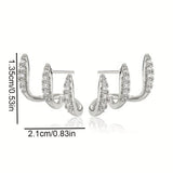 Elegant Rhinestone Three-Claw Earrings