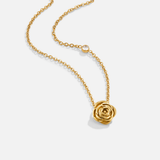 Golden Rose Pendant Necklace