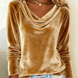 Margaret | Luxurious Velvet Drape-Neck Top