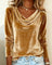 Margaret | Luxurious Velvet Drape-Neck Top - Velvet Haven