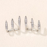 Elegant Rhinestone Three-Claw Earrings