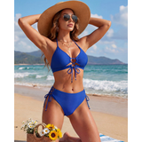 Nadia | Halterneck Push-Up Bikini Set with Tie-Front Detail
