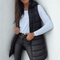 Rain | Casual Sleeveless Hood Long Puffer Vest - Velvet Haven