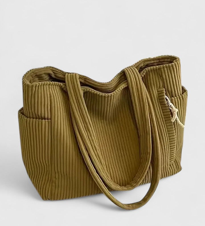 Liorane | Luxurious Ribbed Tote Bag with Cord Detail