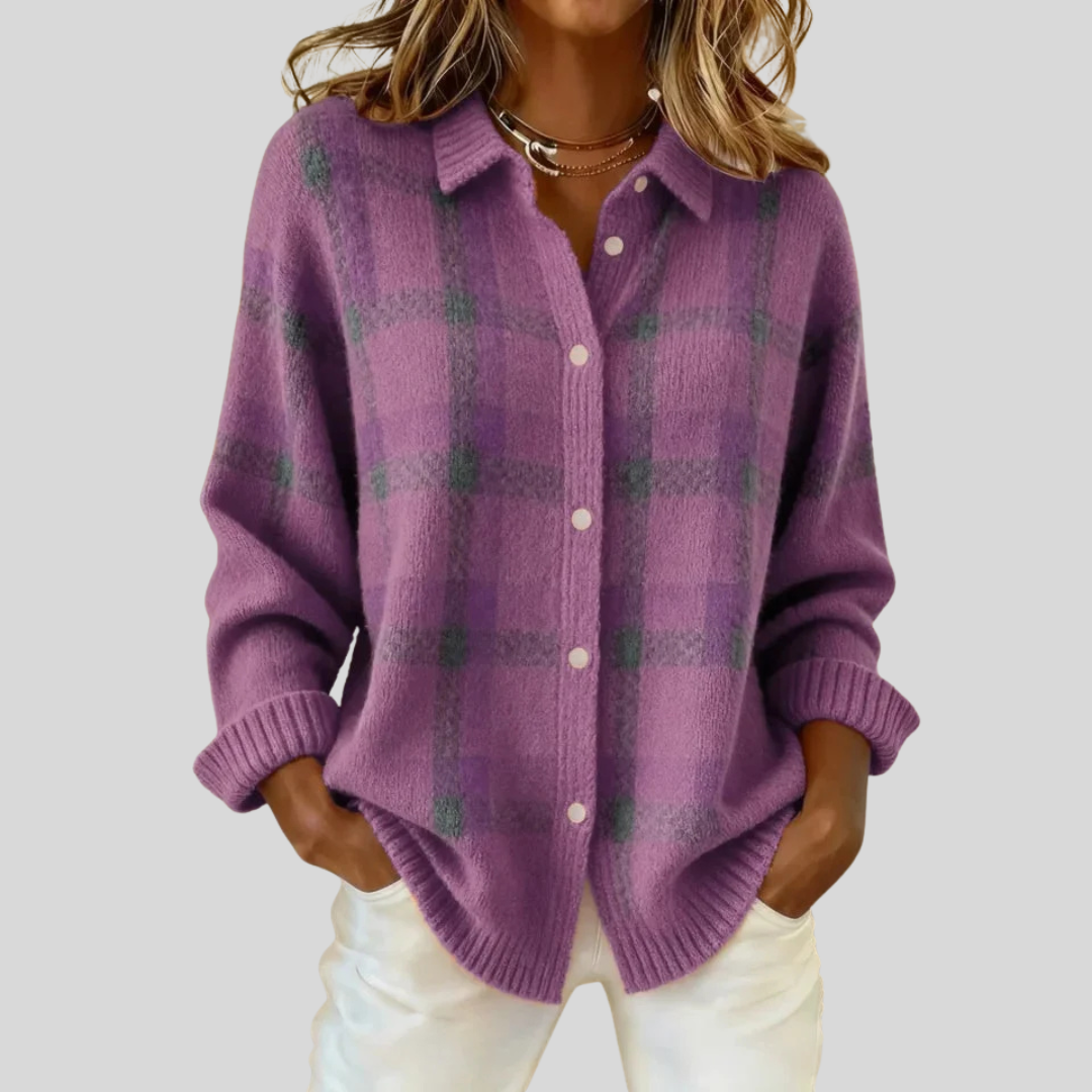Francesca | Retro Cheque Sweater
