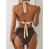 Femke | High-Waisted Boho Ribbed Bikini Set