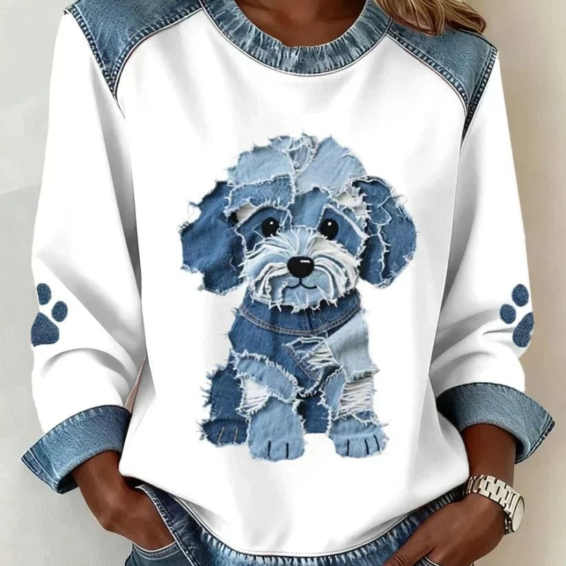 Lola | Dog Patchwork Sweatshirt - Velvet Haven