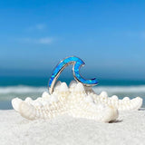 Silver Blue Opal Wave Ring