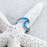 Silver Blue Opal Wave Ring