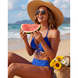 Nadia | Halterneck Push-Up Bikini Set with Tie-Front Detail