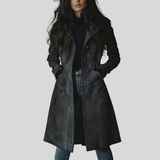 Teresa | Vintage-style Suede Trench Coat