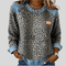 Livia | Printed Knit Sweater With Denim Collar - Velvet Haven