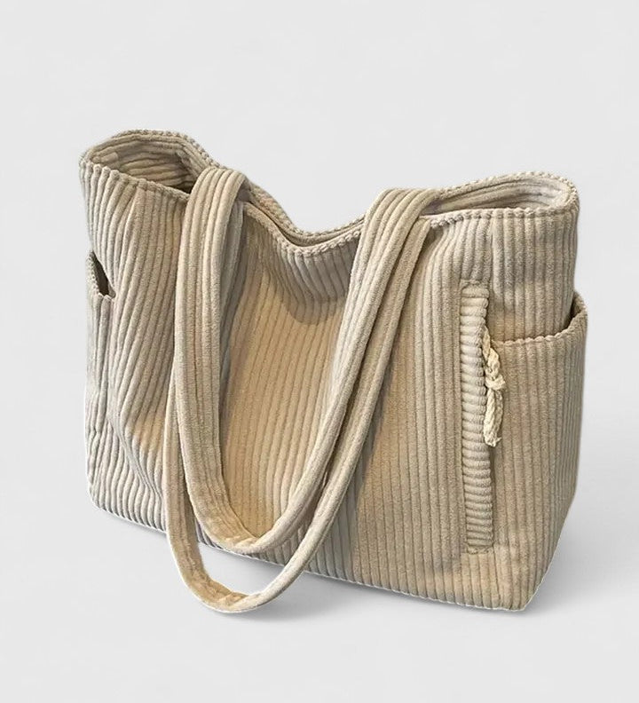Liorane | Luxurious Ribbed Tote Bag with Cord Detail