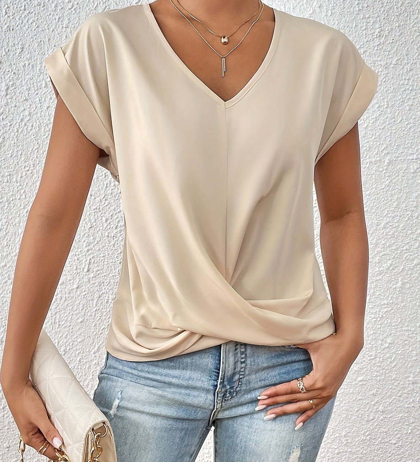 Maia | Twist Front V-Neck Top