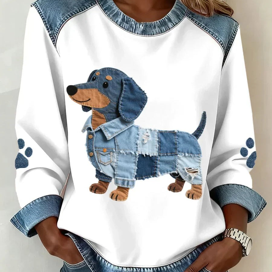 Lola | Dog Patchwork Sweatshirt - Velvet Haven