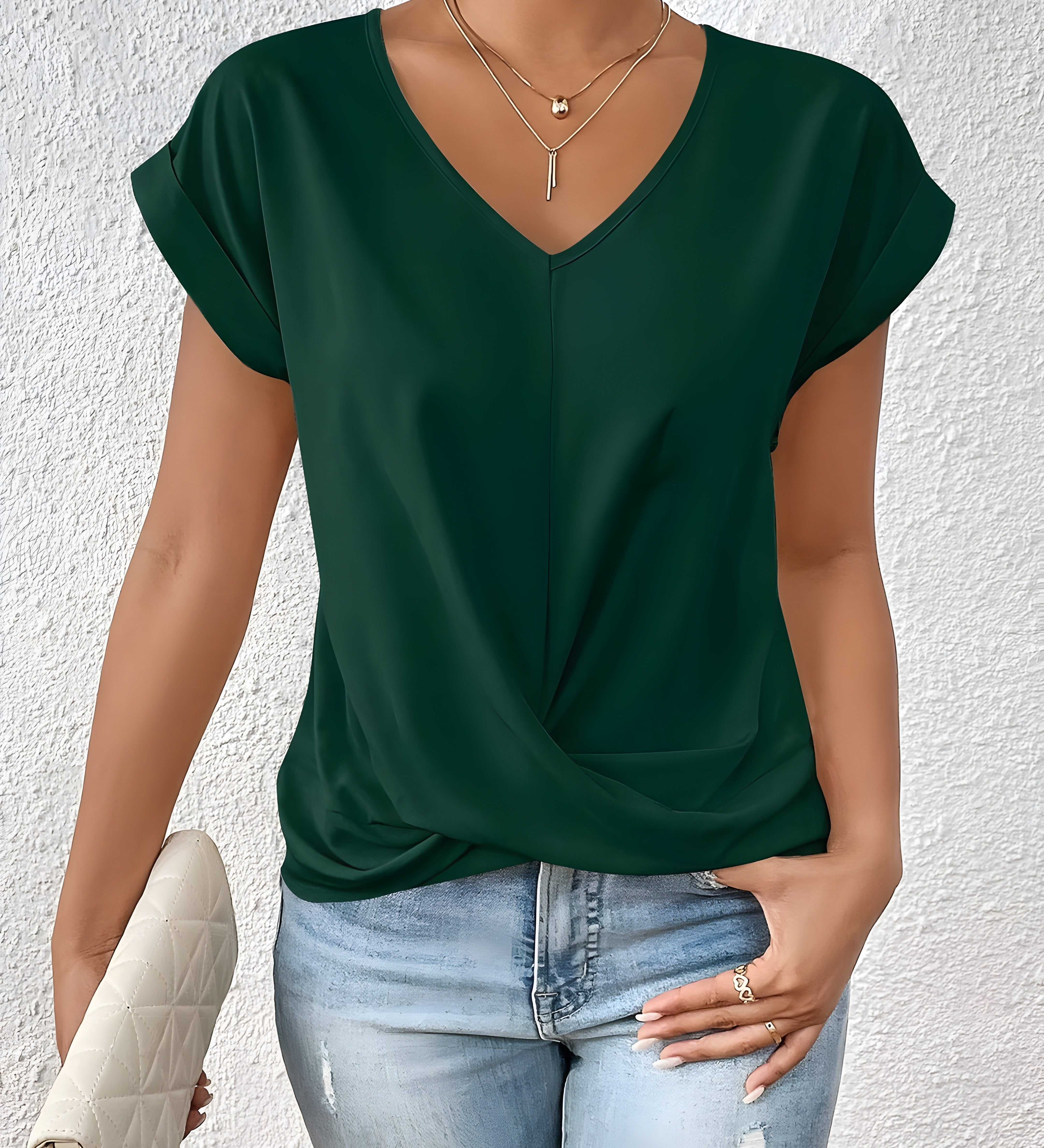 Maia | Twist Front V-Neck Top