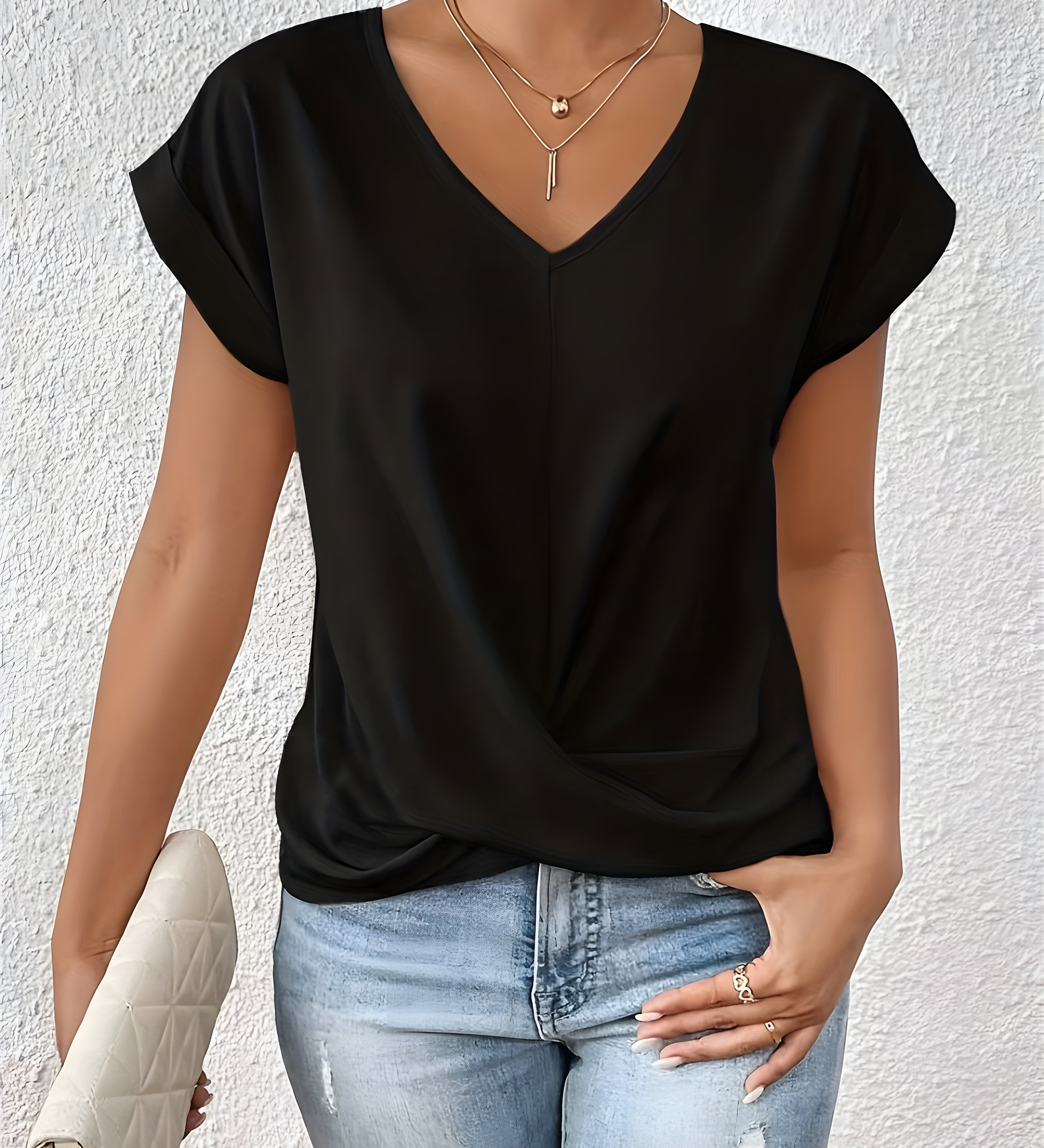 Maia | Twist Front V-Neck Top