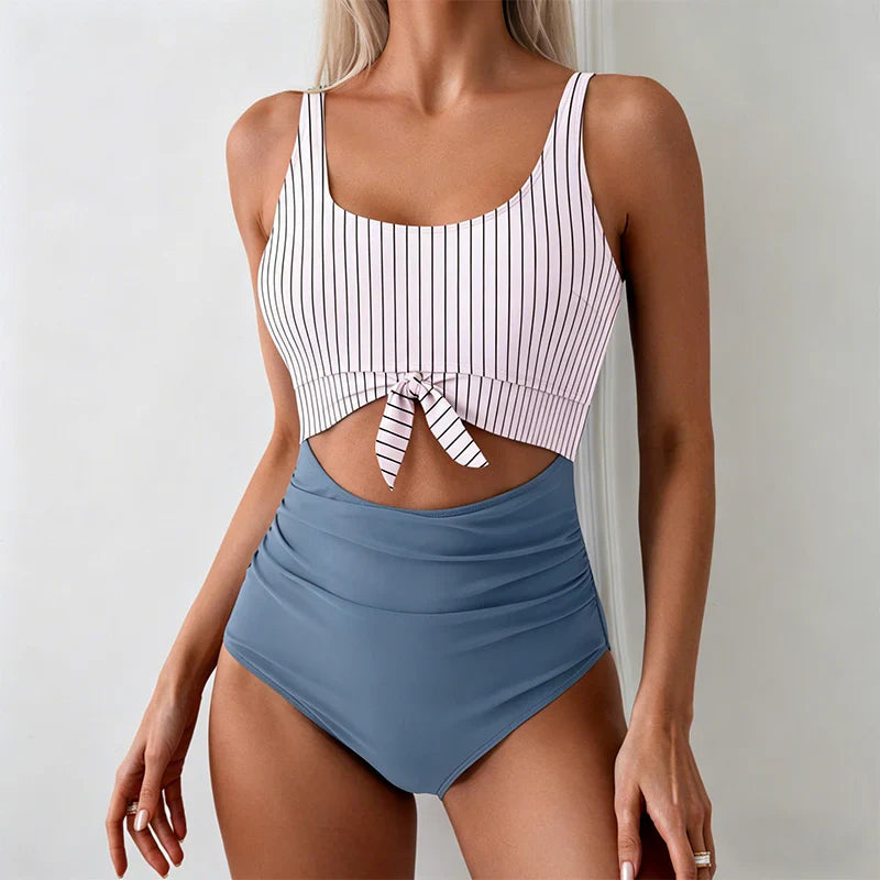 Suze | Sculpting Two-Tone High-Waisted Swimsuit