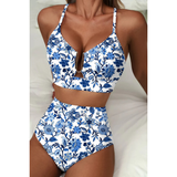 Saar | Sculpting Printed High-Waisted Bikini Set