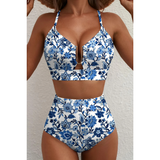 Saar | Sculpting Printed High-Waisted Bikini Set