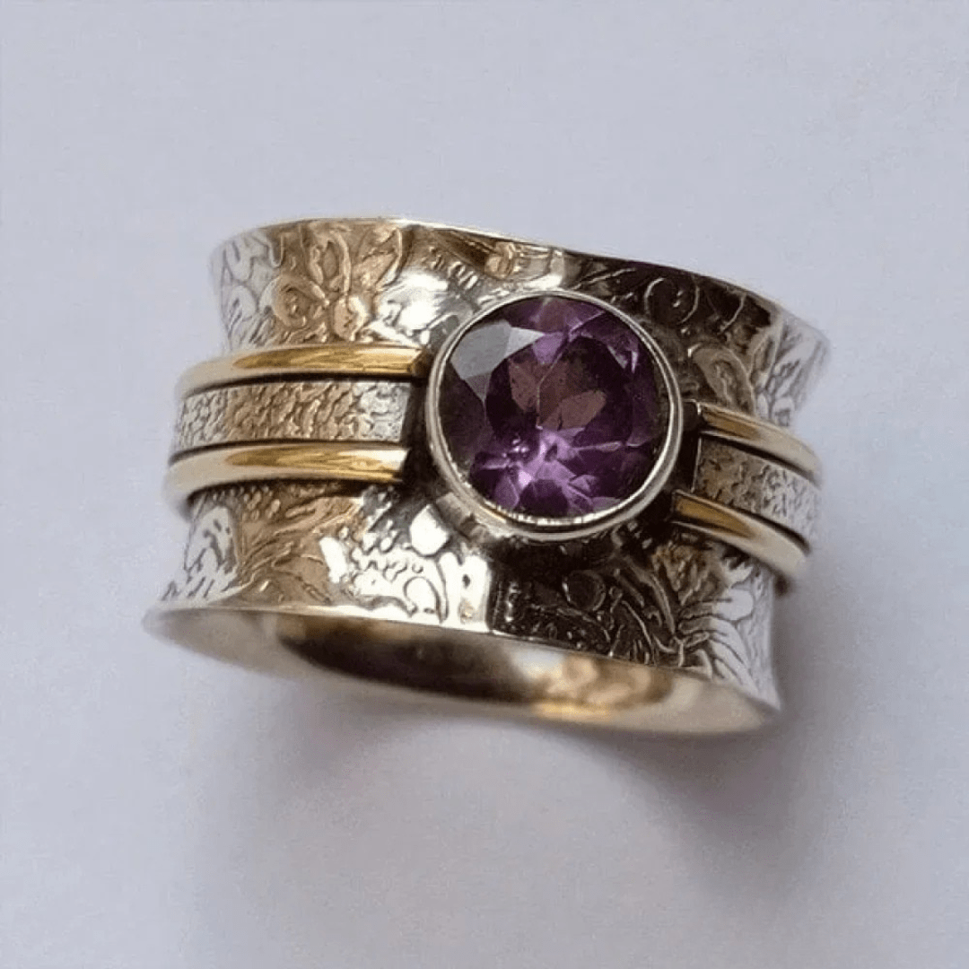Elegant Crystal Meditation Ring - Velvet Haven
