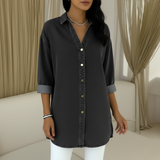 Wenelle | V-Neck Denim Shirt