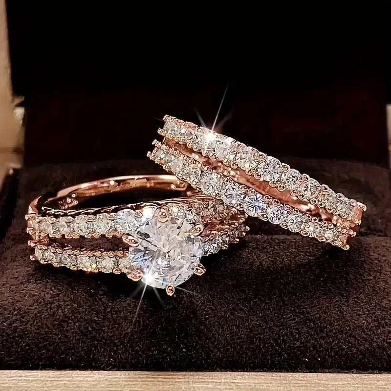 Elegant Eternal Radiance Ring Set - Velvet Haven