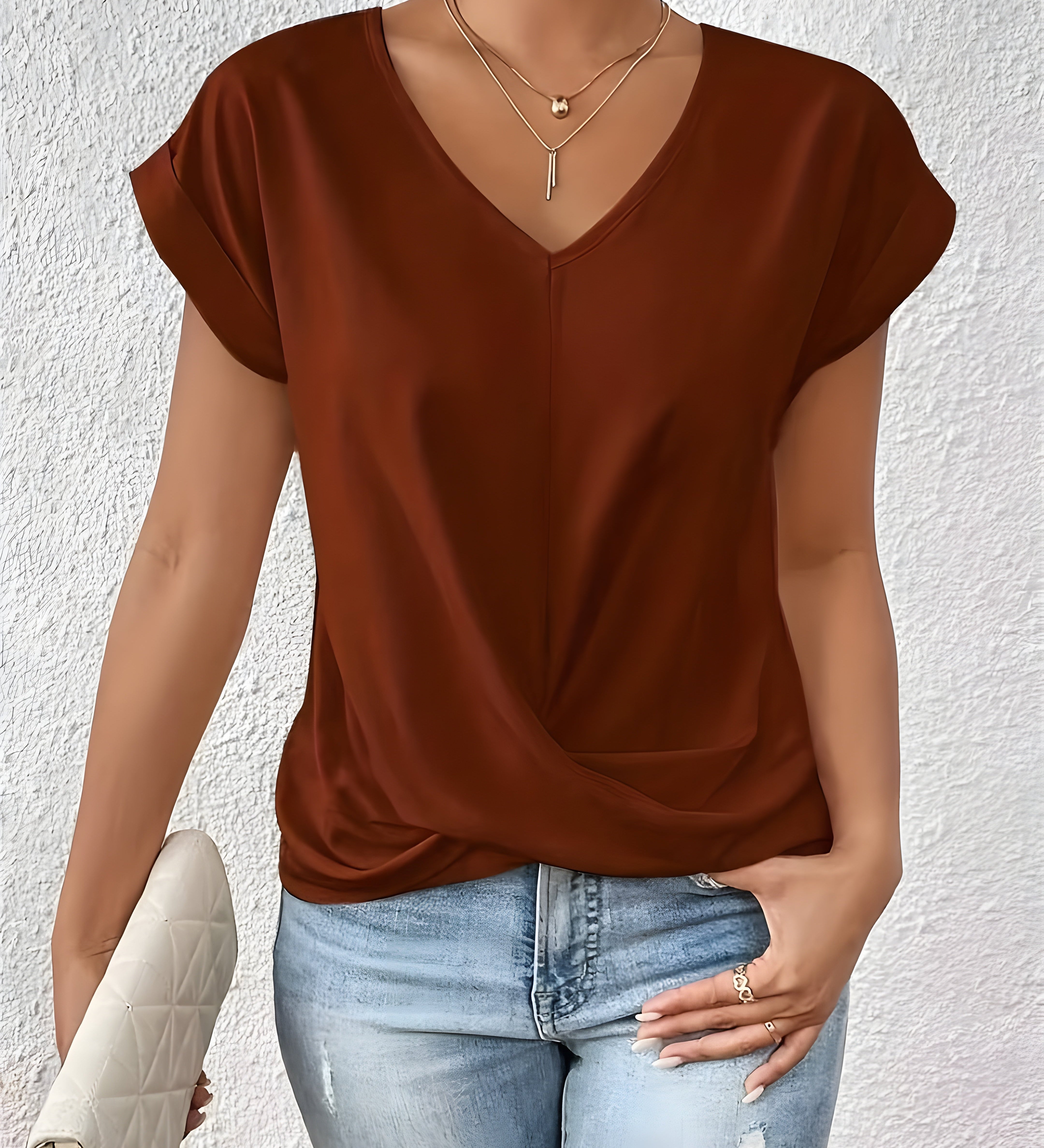 Maia | Twist Front V-Neck Top