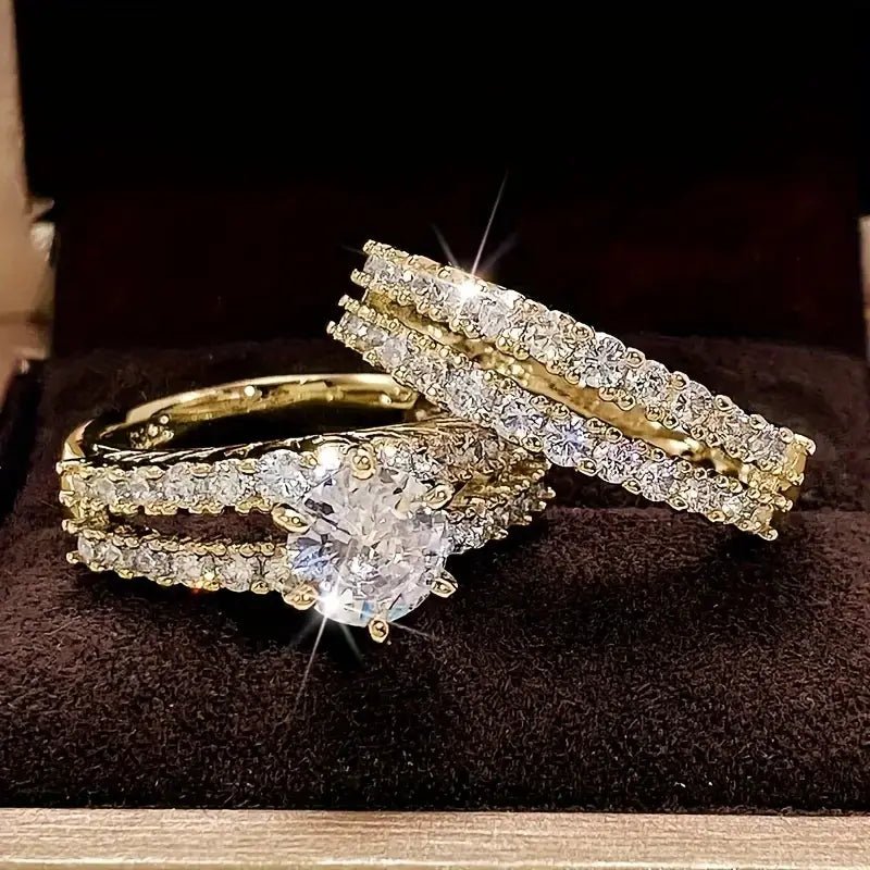 Elegant Eternal Radiance Ring Set - Velvet Haven