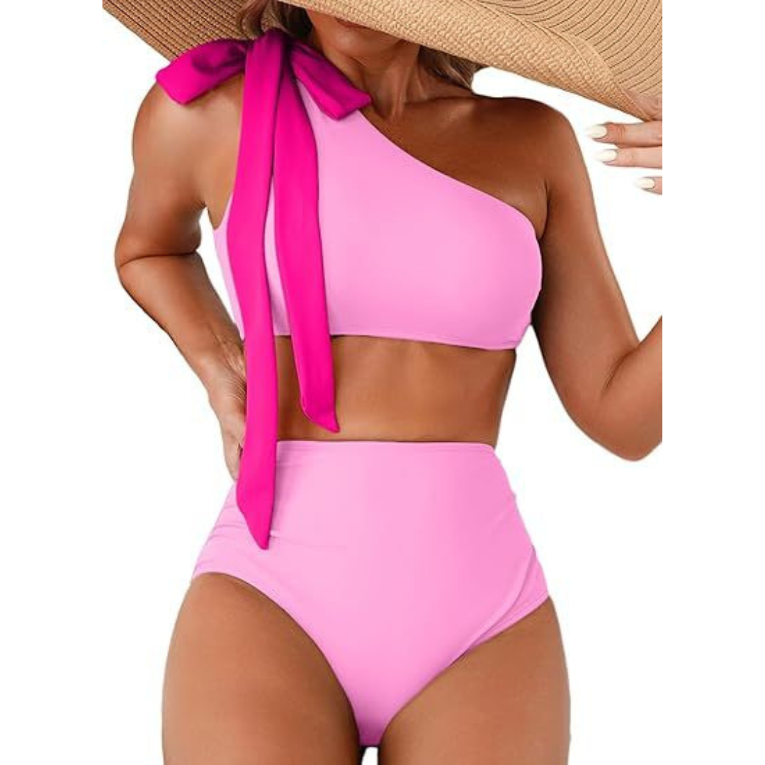 Marit | High-Waisted One-Shoulder Bikini Set