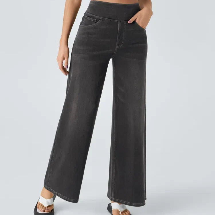 Eva | Comfortable & Stretch High-Waist Trousers - Velvet Haven